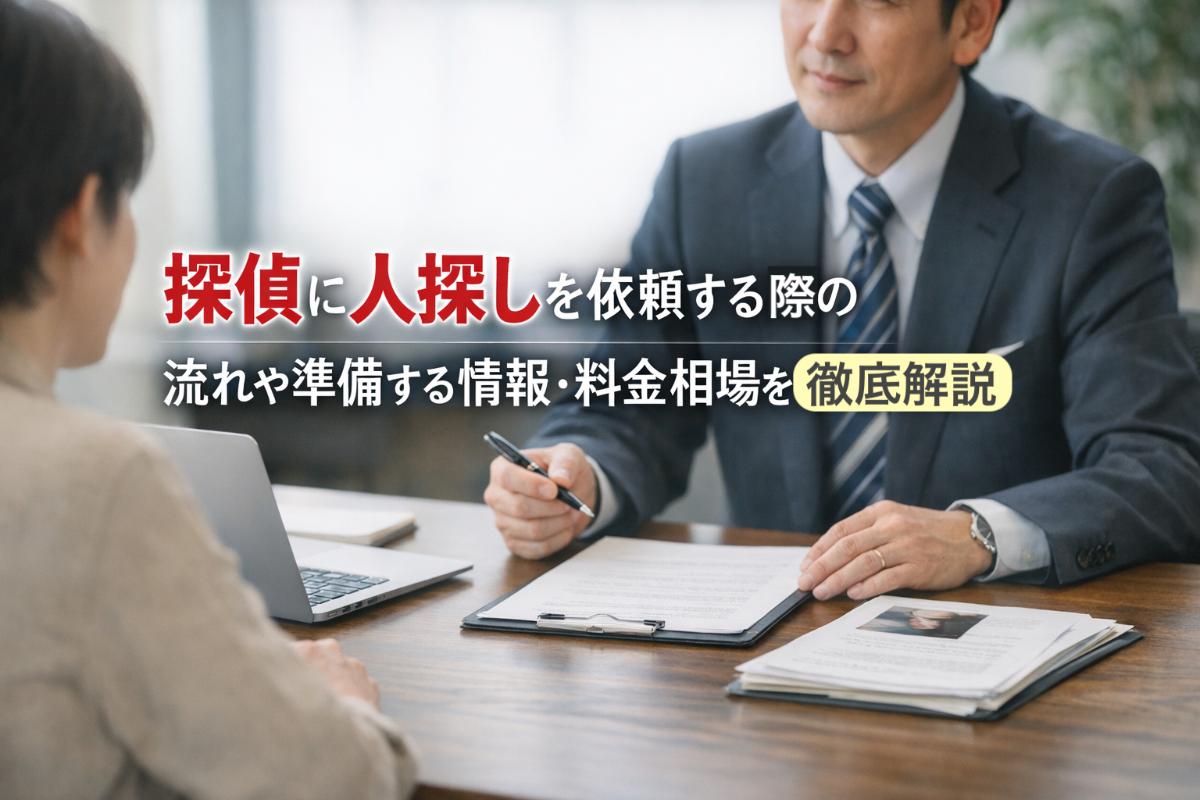 探偵に人探しを依頼する際の流れや準備する情報・料金相場を徹底解説