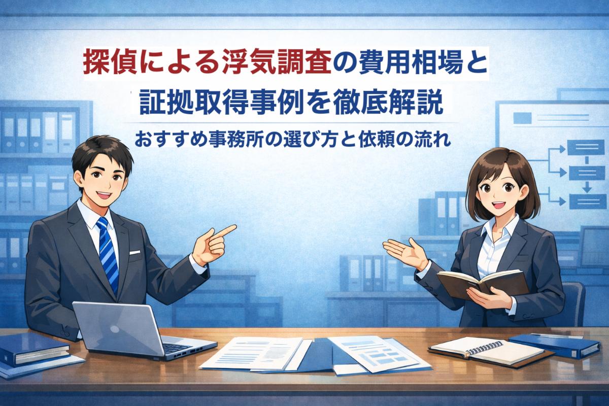探偵による浮気調査の費用相場と証拠取得事例を徹底解説｜おすすめ事務所の選び方と依頼の流れ