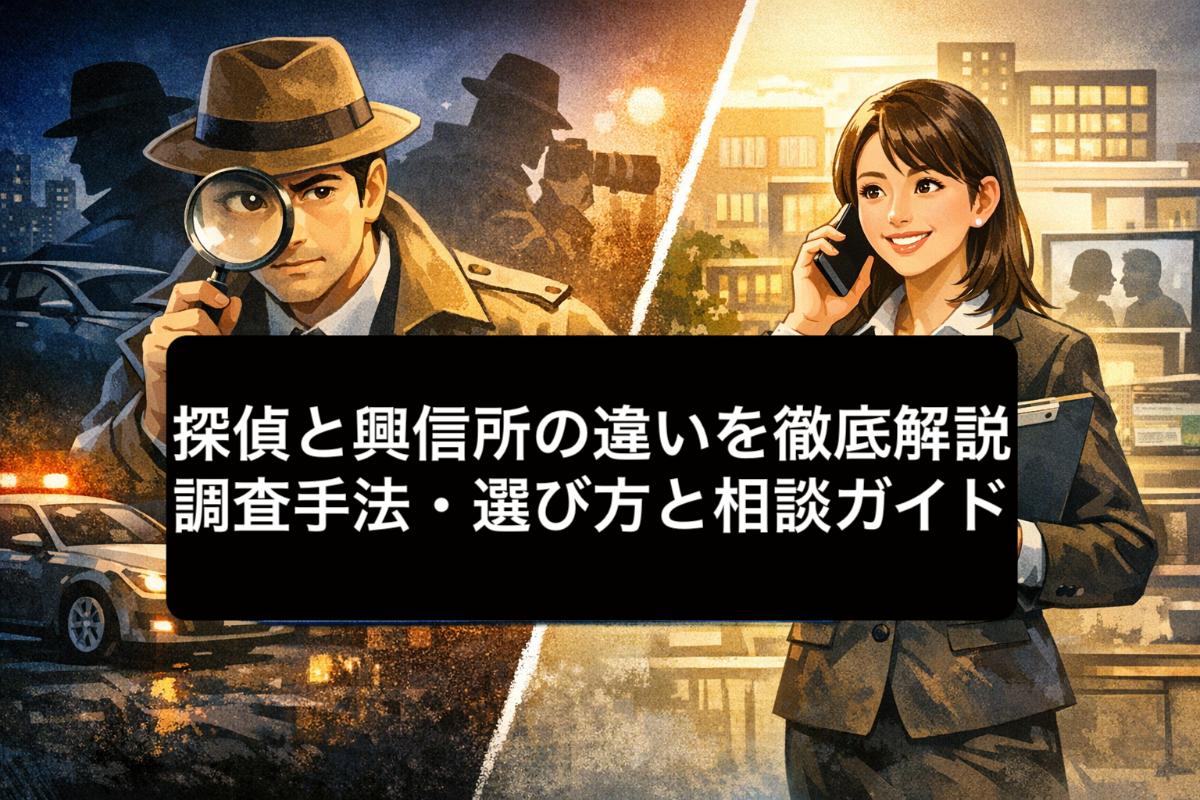 探偵と興信所の違いを徹底解説｜調査手法・選び方と相談ガイド