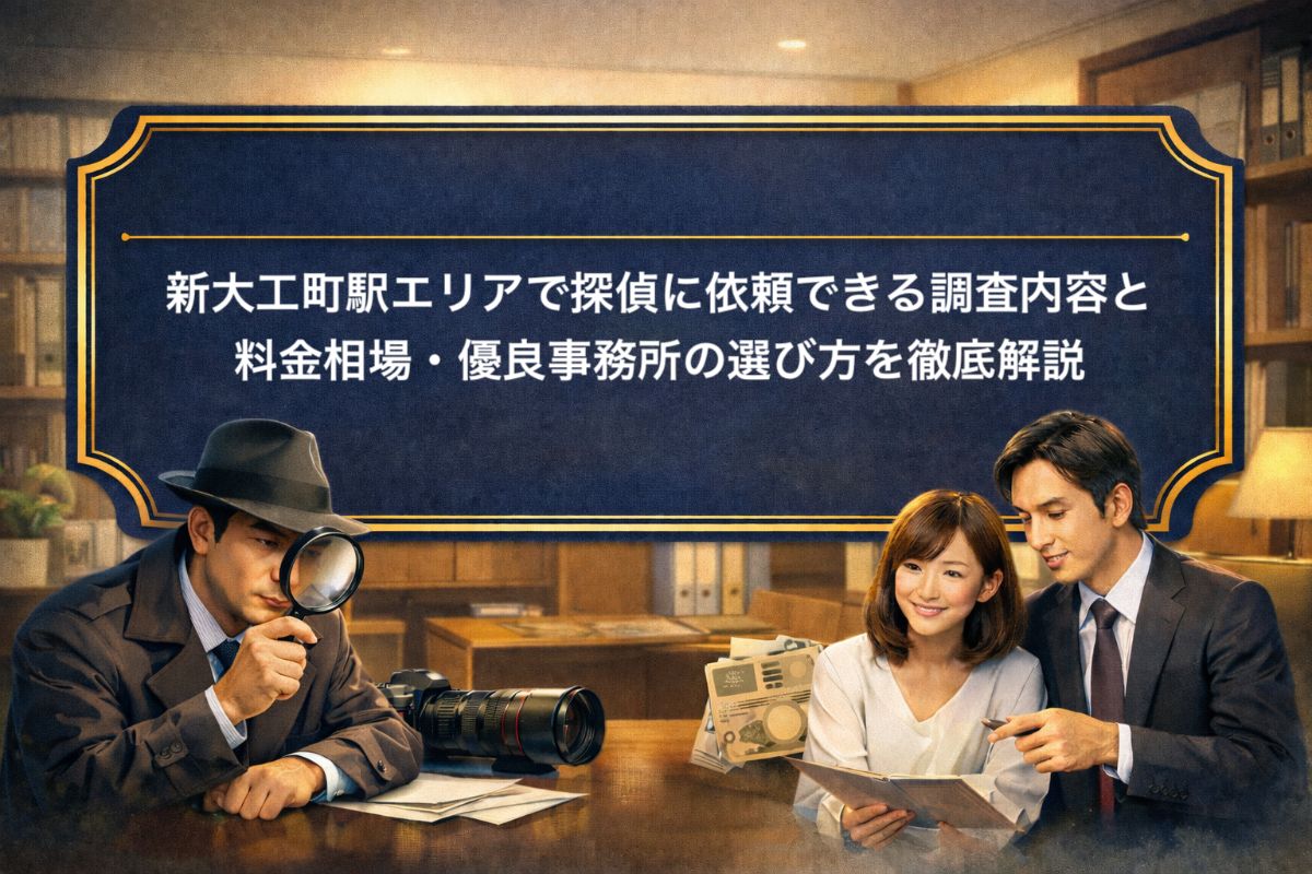 新大工町駅エリアで探偵に依頼できる調査内容と料金相場・優良事務所の選び方を徹底解説