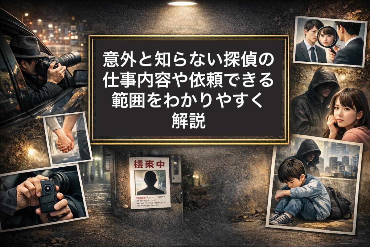 意外と知らない探偵の仕事内容や依頼できる範囲をわかりやすく解説