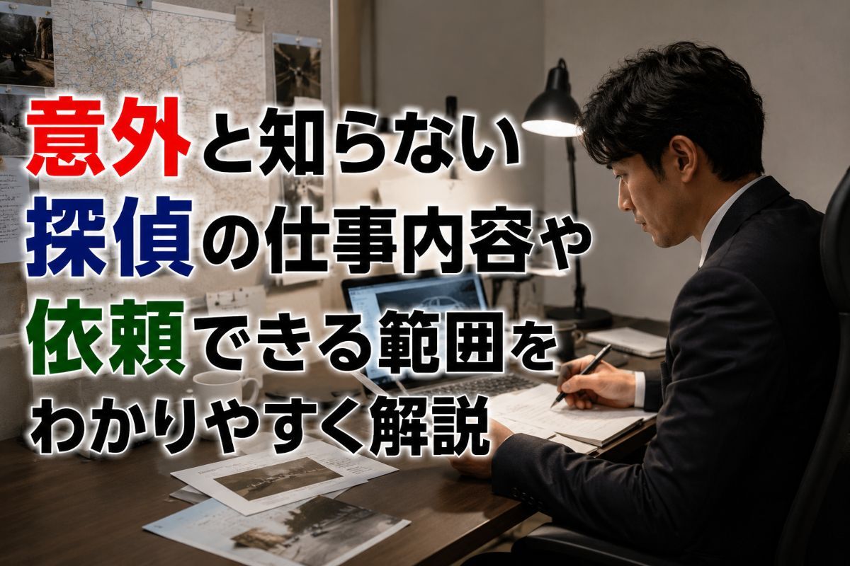 意外と知らない探偵の仕事内容や依頼できる範囲をわかりやすく解説