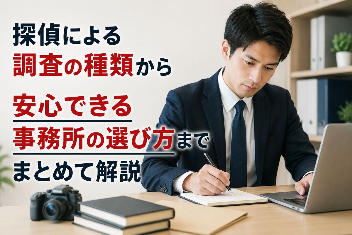 探偵による調査の種類から安心できる事務所の選び方までまとめて解説