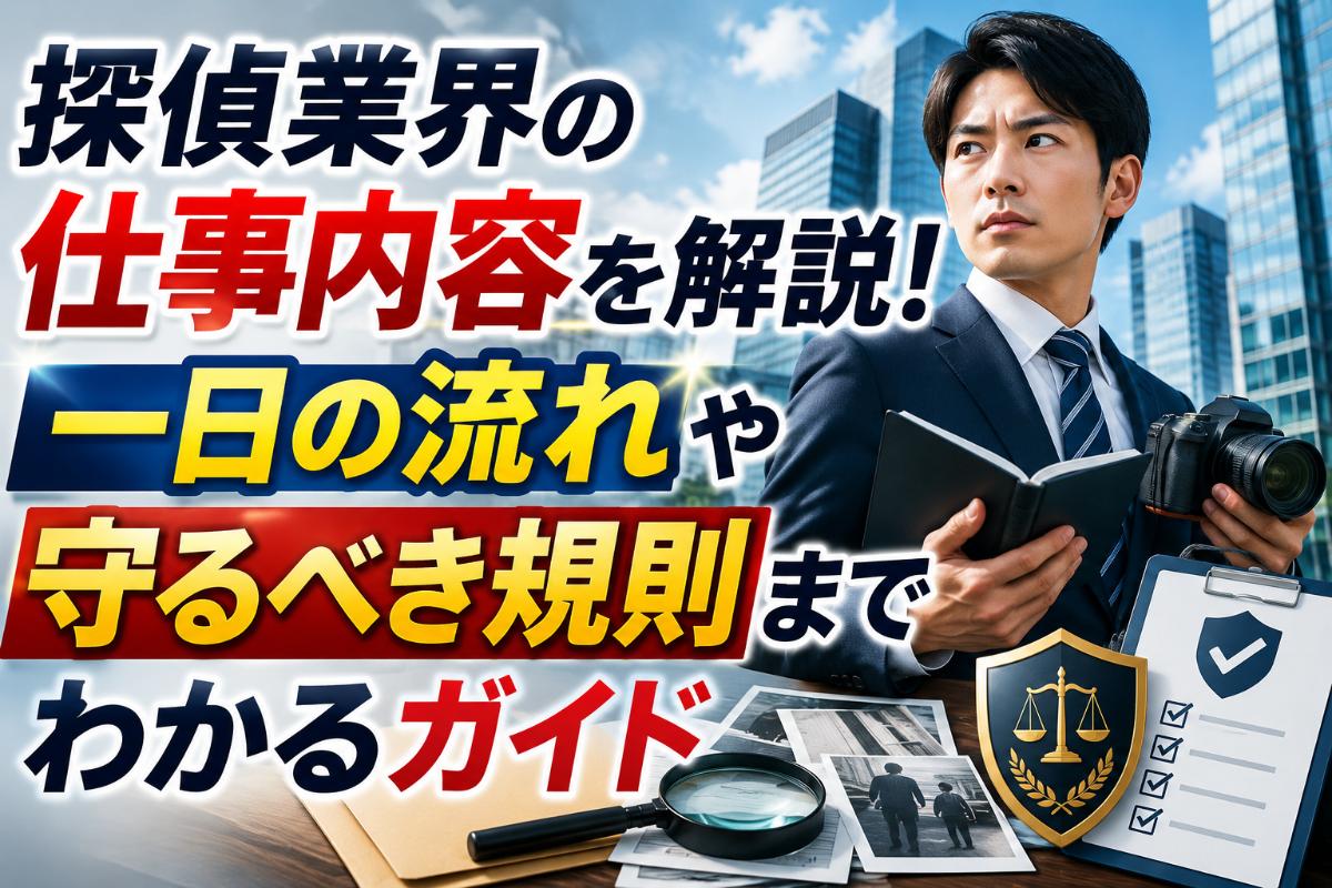 探偵業界の仕事内容を解説！一日の流れや守るべき規則までわかるガイド