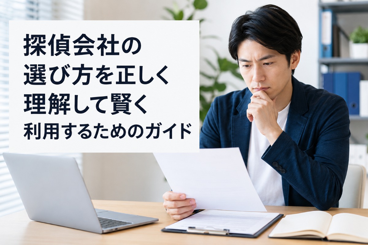 探偵会社の選び方を正しく理解して賢く利用するためのガイド