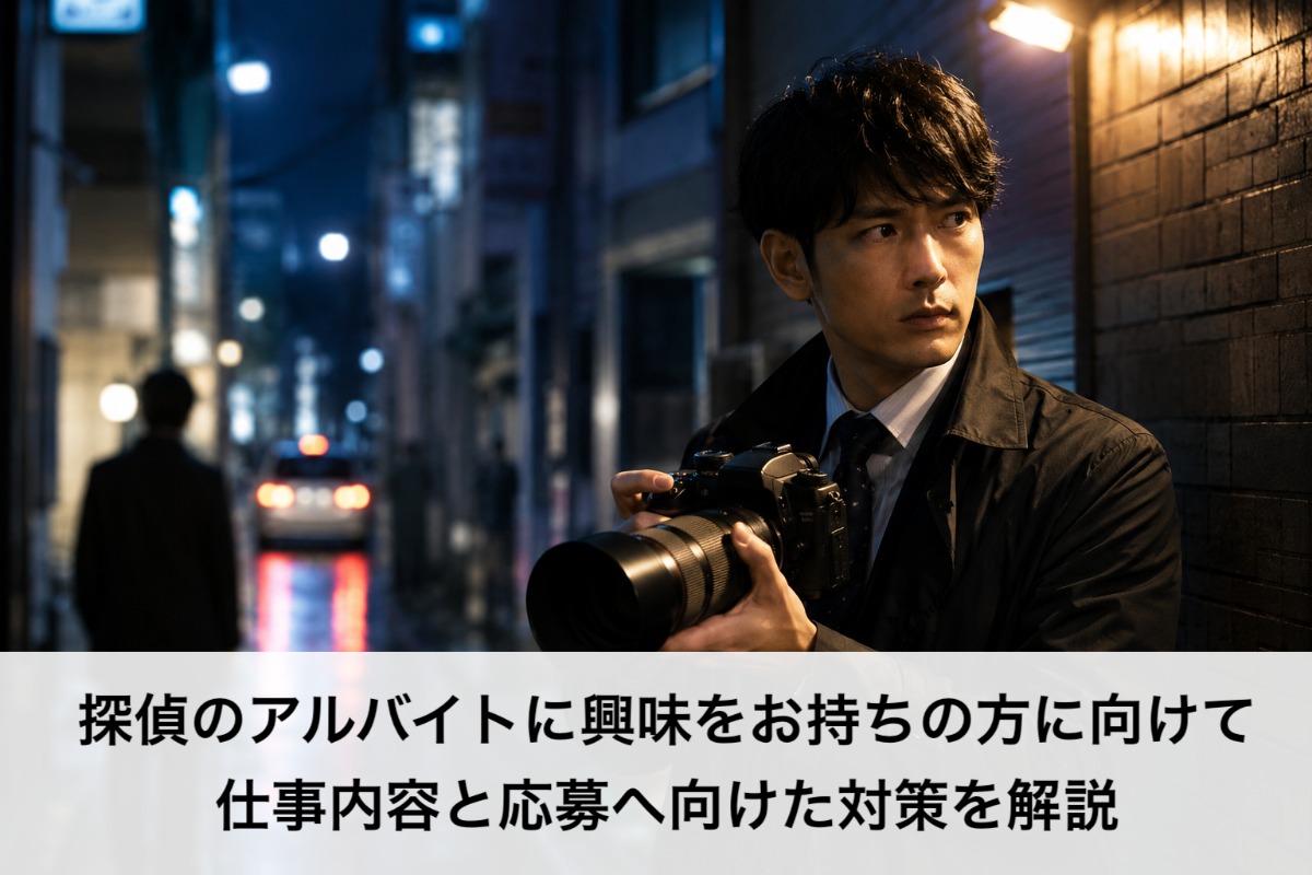 探偵のアルバイトに興味をお持ちの方に向けて仕事内容と応募へ向けた対策を解説